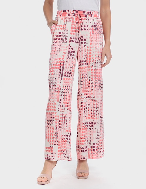 Pantalón pijamero Punt Roma regular para mujer