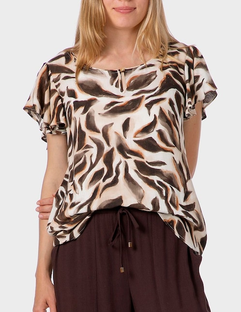 Blusa Punt Roma manga corta para mujer