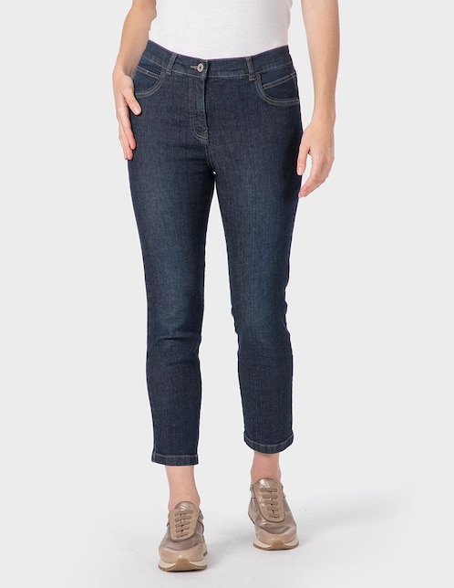 Jeans skinny corte cintura para mujer 1