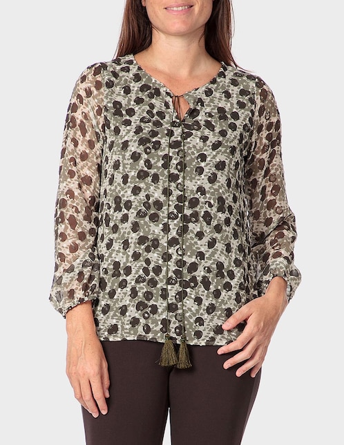 Blusa Punt Roma manga larga para mujer