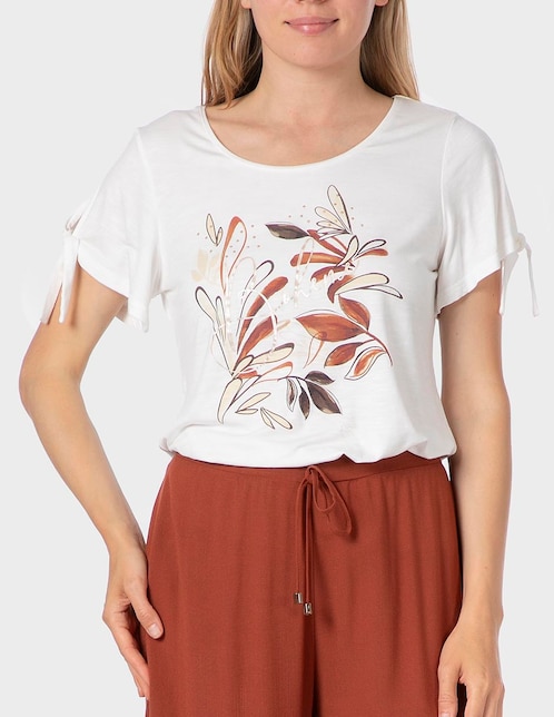 Blusa Punt Roma manga corta para mujer