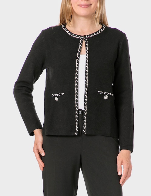 Suéter cuello con botón para mujer