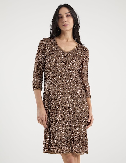 Vestido corto de fiesta escote V