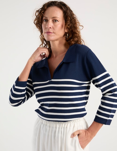 Suéter cuello polo para mujer 1