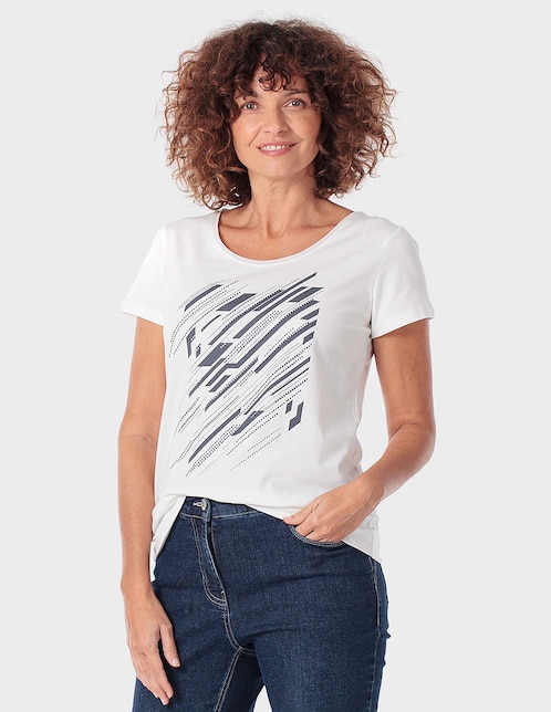 Playera manga corta Punt Roma cuello redondo para mujer