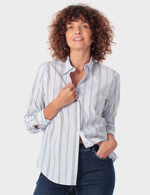 Blusa camisera Punt Roma manga 3/4 para mujer