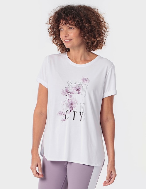 Playera manga corta Punt Roma cuello redondo para mujer