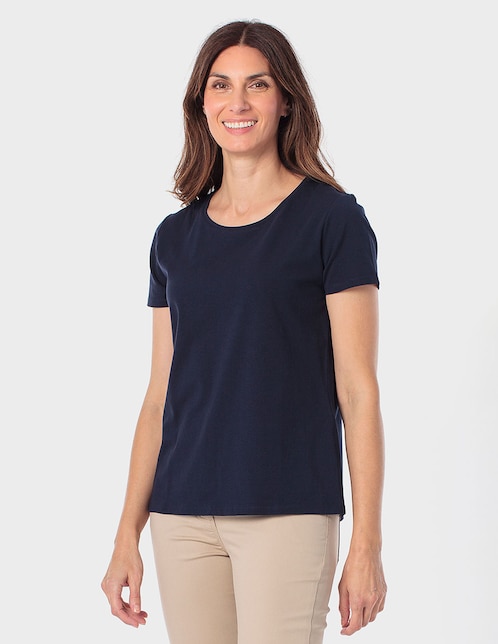 Playera manga corta cuello redondo para mujer 1