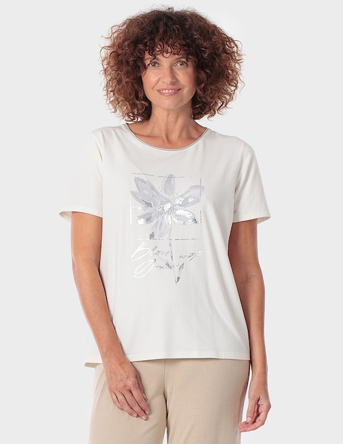 Playera manga corta Punt Roma cuello redondo para mujer