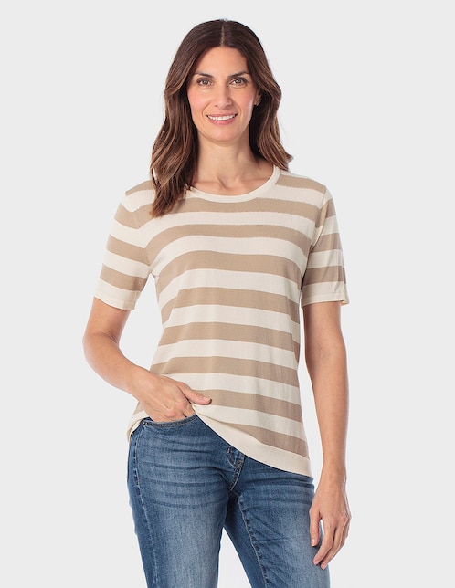 Playera manga corta Punt Roma cuello redondo para mujer