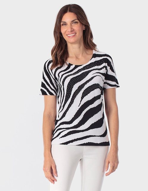 Playera manga corta Punt Roma cuello redondo para mujer