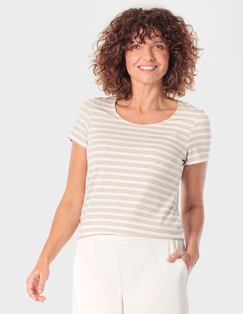 Playera manga corta cuello redondo para mujer 1