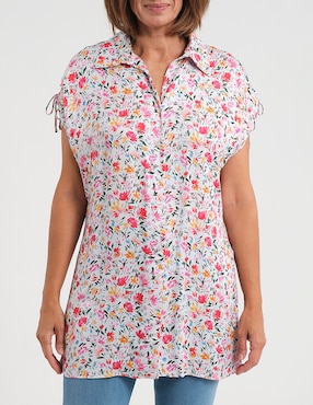 Blusa camisera Punt Roma manga corta para mujer