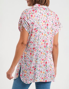 Blusa camisera Punt Roma manga corta para mujer
