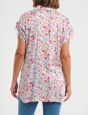 Blusa camisera Punt Roma manga corta para mujer
