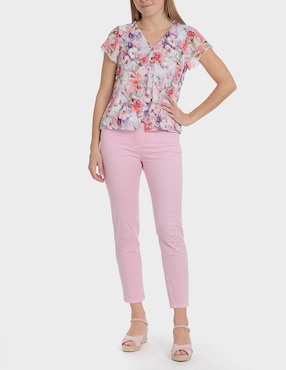 Pantalón capri Punt Roma slim para mujer