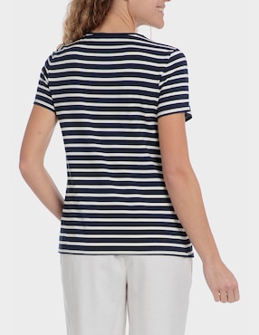 Playera manga corta Punt Roma cuello redondo para mujer