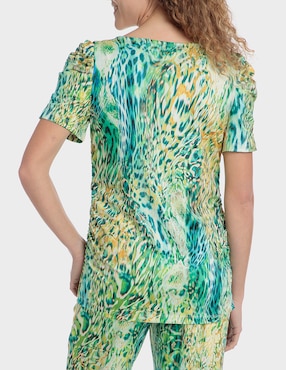 Playera manga corta Punt Roma cuello redondo para mujer
