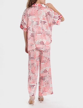Pantalón pijamero Punt Roma regular para mujer