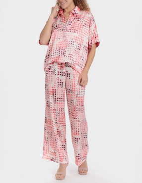 Pantalón pijamero Punt Roma regular para mujer