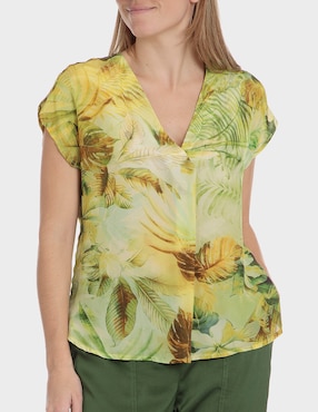 Blusa Punt Roma manga corta para mujer