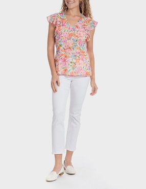 Blusa Punt Roma manga corta para mujer