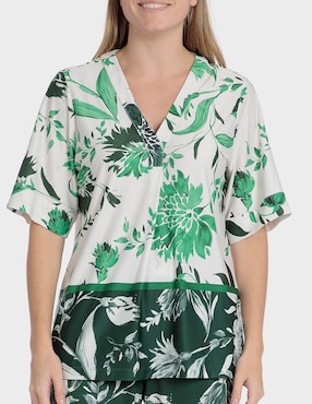 Blusa Punt Roma manga al codo para mujer