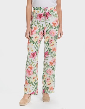 Pantalón pijamero Punt Roma straight para mujer