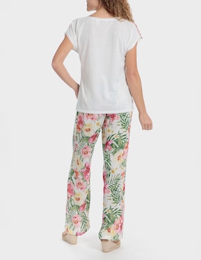 Pantalón pijamero Punt Roma straight para mujer