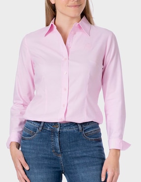 Blusa camisera Punt Roma manga larga para mujer