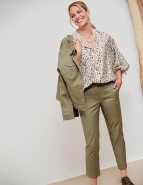 Pantalón capri Punt Roma straight para mujer
