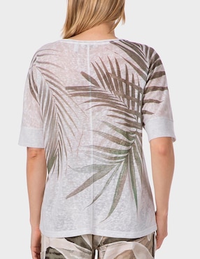 Playera manga al codo Punt Roma cuello redondo para mujer