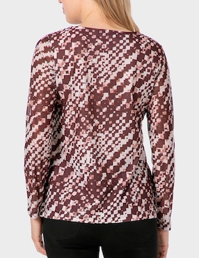 Playera manga larga Punt Roma cuello redondo para mujer