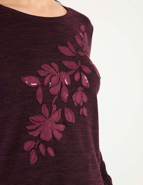Playera manga larga Punt Roma cuello redondo para mujer