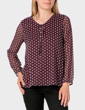 Blusa Punt Roma manga larga para mujer