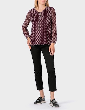 Blusa Punt Roma manga larga para mujer