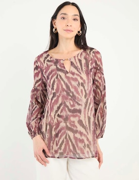 Blusa Punt Roma manga larga para mujer