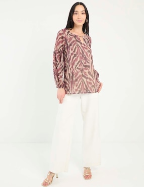 Blusa Punt Roma manga larga para mujer