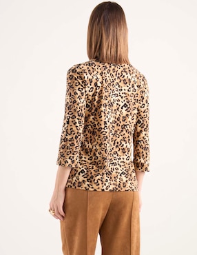 Playera manga 3/4 Punt Roma cuello ojal para mujer