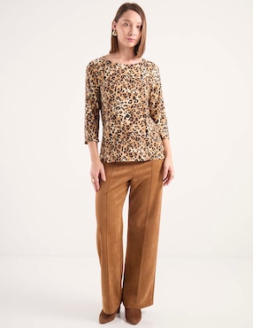 Playera manga 3/4 Punt Roma cuello ojal para mujer
