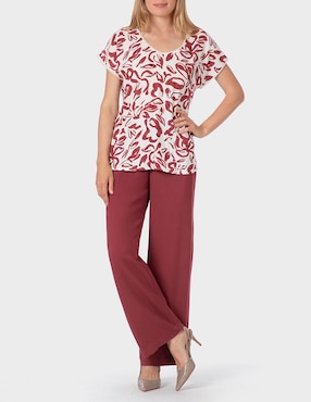 Blusa Punt Roma manga corta para mujer