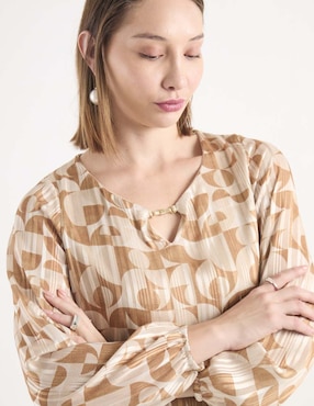 Playera manga larga Punt Roma cuello redondo para mujer