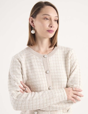 Suéter Punt Roma cuello redondo para mujer