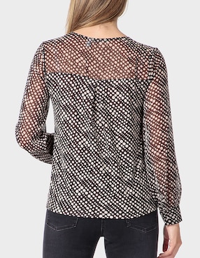 Playera manga larga Punt Roma cuello V para mujer