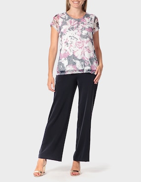 Playera manga corta Punt Roma cuello redondo para mujer