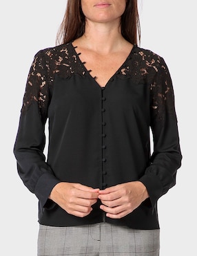 Blusa Punt Roma manga larga para mujer