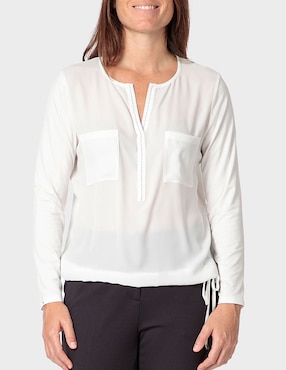 Blusa túnica Punt Roma manga larga para mujer