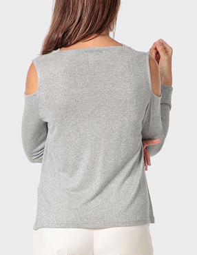 Playera manga larga Punt Roma cuello redondo para mujer