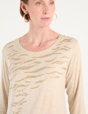 Playera manga 3/4 Punt Roma cuello redondo para mujer