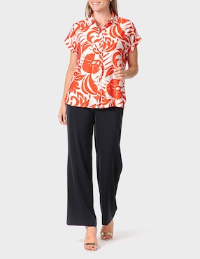 Blusa Punt Roma manga corta para mujer